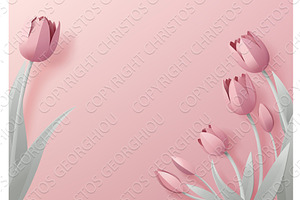 Paper Craft Cut Origami Floral Tulip, a Texture Illustration by Christos Georghiou