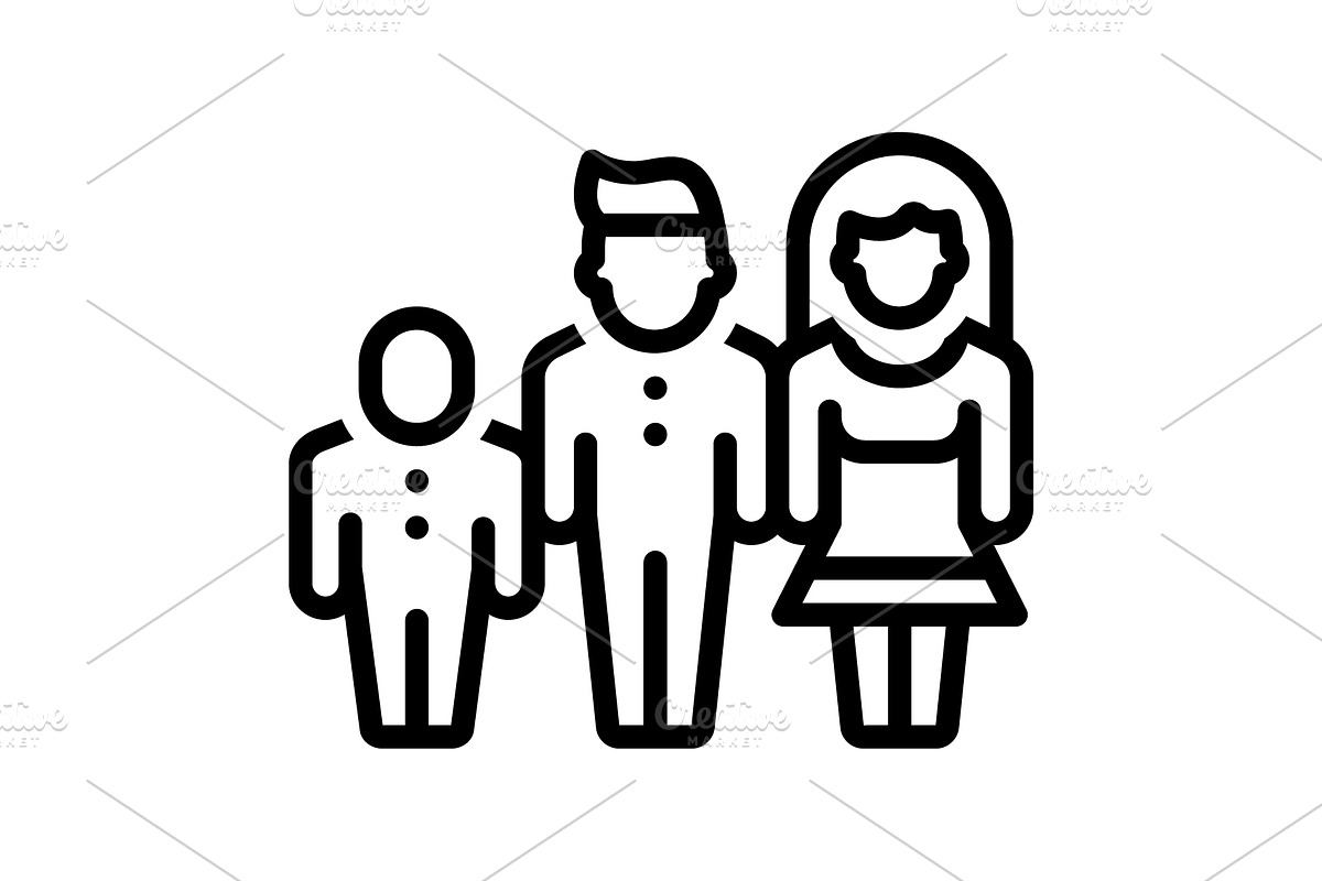 Family generations black icon, an Outline Icon by Creative priyanka