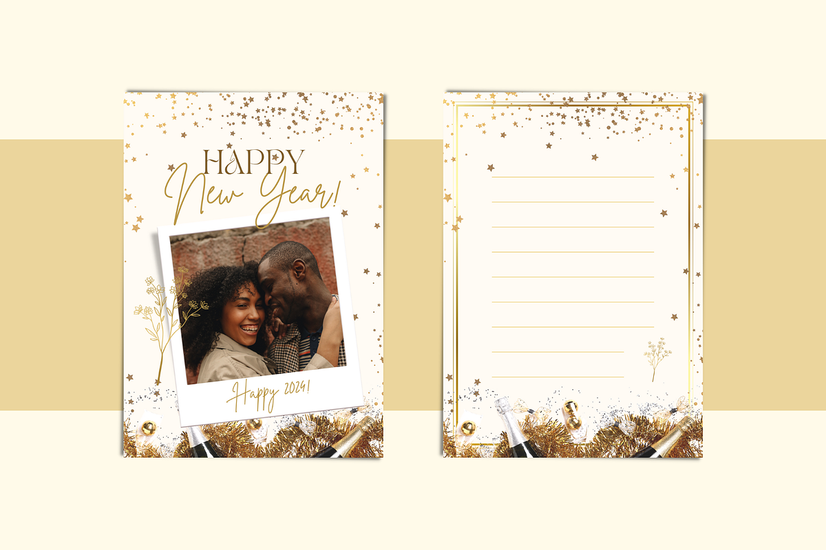 New Year GREETING CARD CANVA TEMPLAT, a Card Template by The Little Lily Studio (Photo 2 of 5)