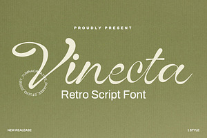 Vinecta - Retro Script Font, a Script Font by Dhabee