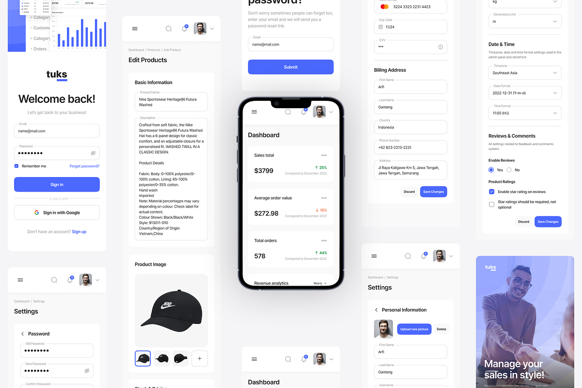 Tuks - E-Commerce Dashboard UI Kit, an UI Kit Template by pickolabstudio (Photo 3 of 5)