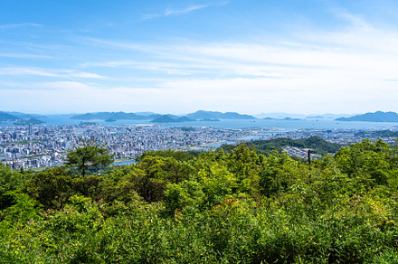 View of Hiroshima bay and city from Mount Mitaki summit
