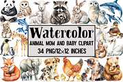 Animal Mom and Baby Clipart, an Illustration by Design Market (Thumbnail 1 of 3)