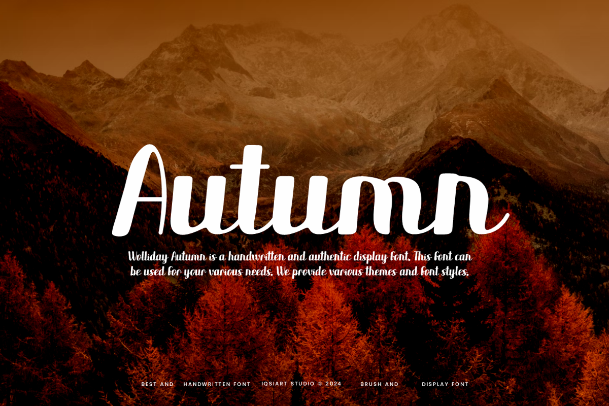 Wolliday Autumn - Handwritten Font, a Handwritten Font by Iqsiart Studio (Photo 2 of 7)