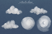 Winter Clouds - 10 Watercolor Shapes, a Texture Graphic by Rabbit Heart (Thumbnail 2 of 8)