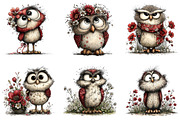 Whimsical Owls Spring Clipart, an Illustration by CraftArtStudio (Thumbnail 4 of 6)