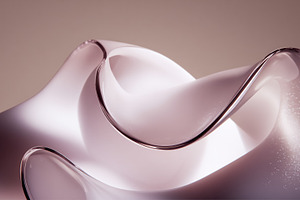 Abstract fluid glass composition creating transparent rosy ether, a Photo by Studio ANNA