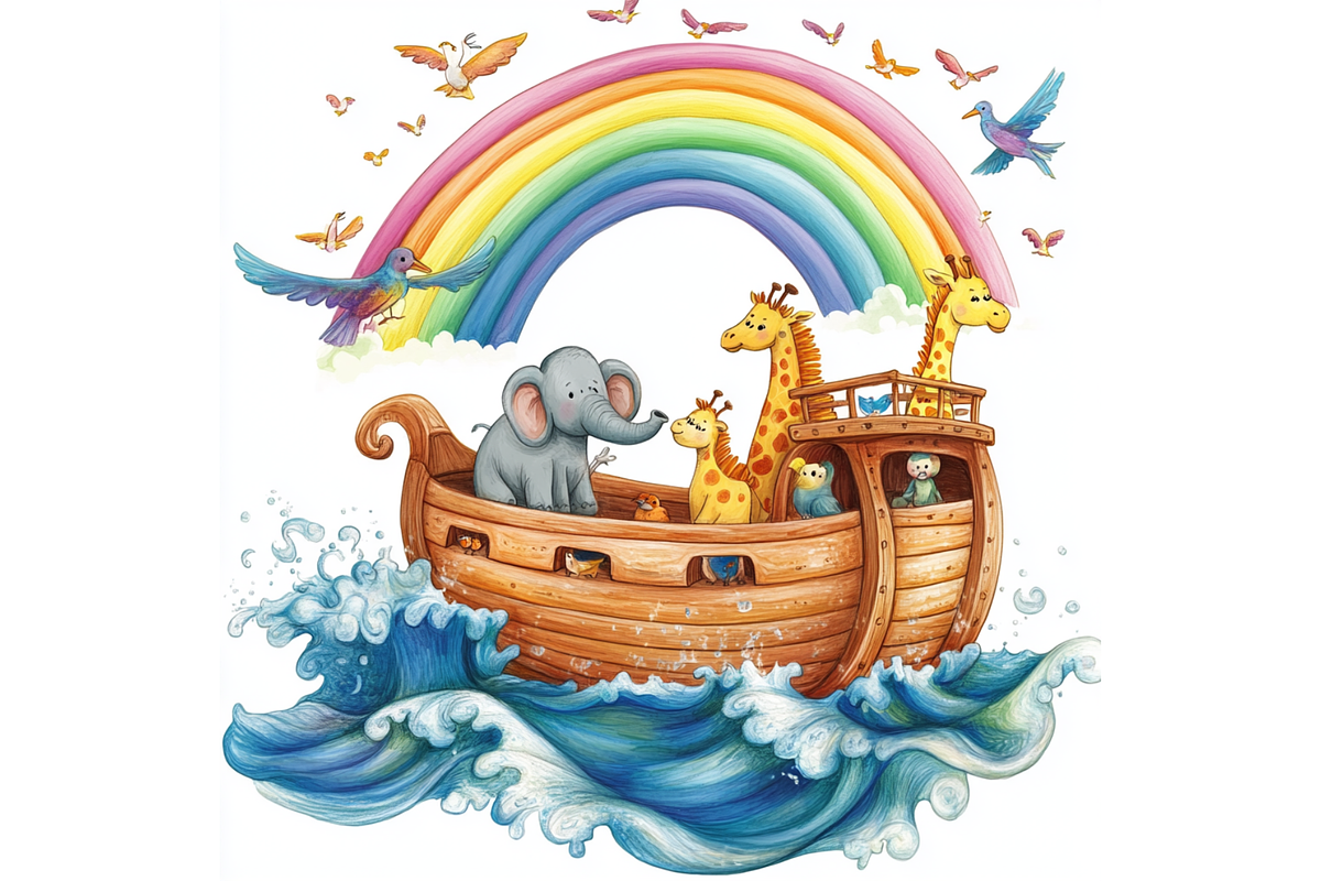Prompt Watercolor Noah's Ark Clipart, a Decorative Illustration by Creative design (Photo 5 of 7)