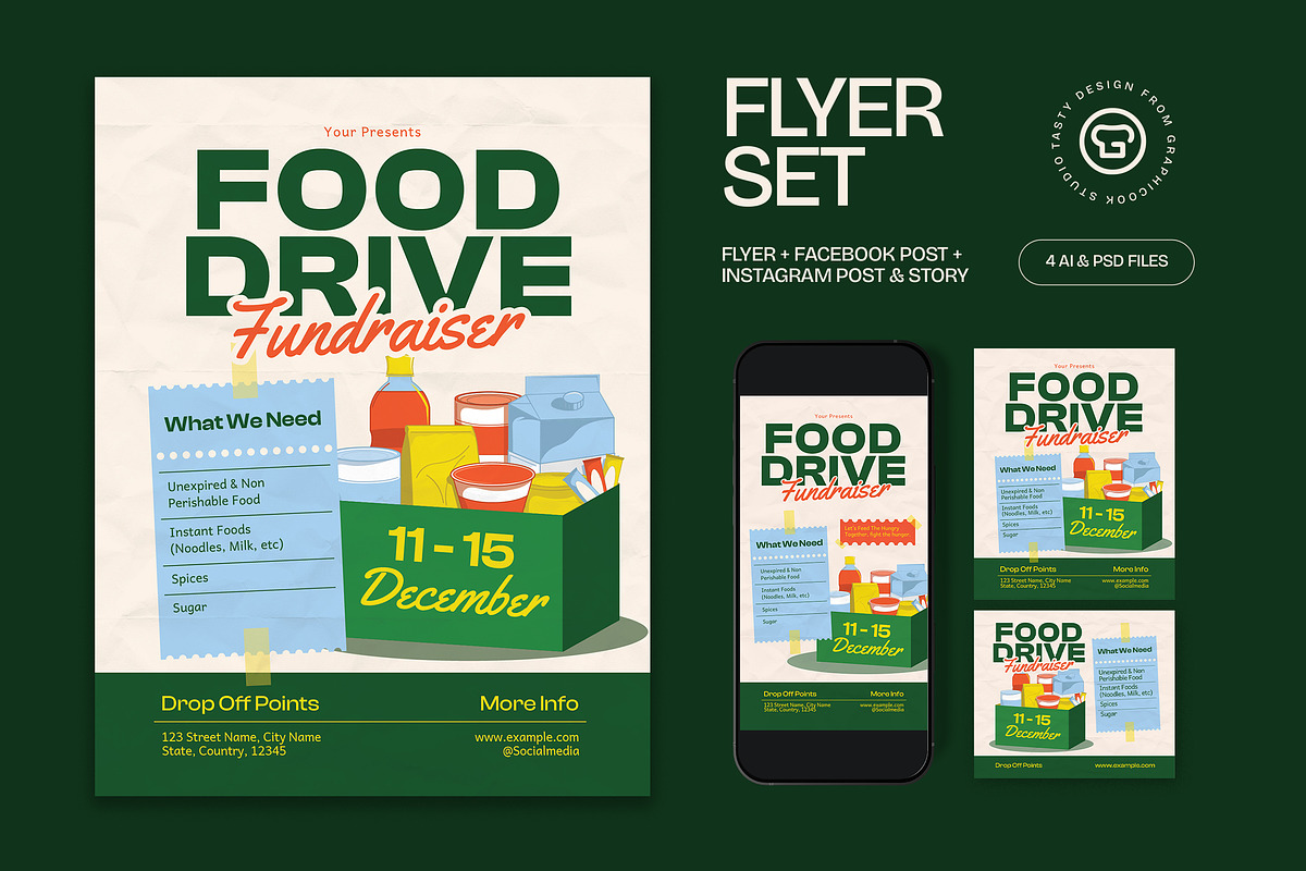 Food Donation Flyer, a Flyer Template by graphicook (Photo 1 of 3)