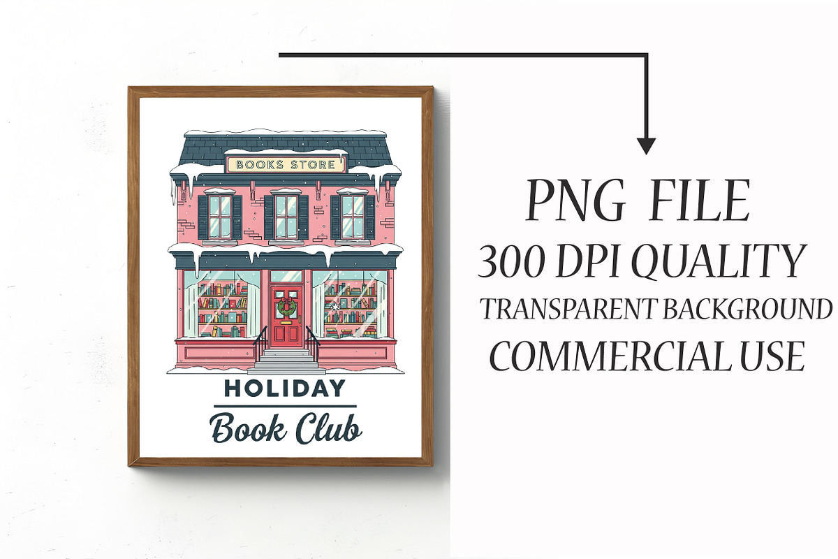 Holiday Book Club PNG,Christmas Book, an Illustration by Libby Wishes (Photo 4 of 6)