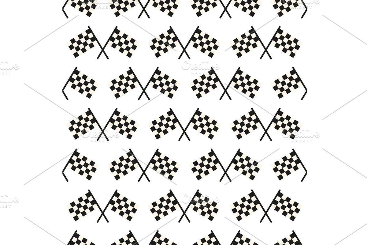 Start finish flags seamless pattern, a Sport Illustration by LadadikArt