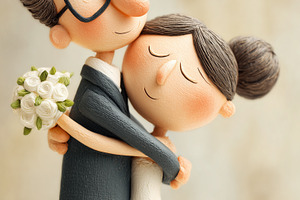 Wedding couple figurine embracing, a Person Photo by MistyDay