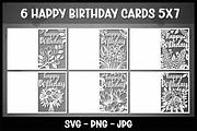 6 Floral Happy Birthday cards, a Graphic by Reddish Design (Thumbnail 1 of 7)