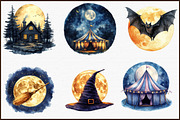 Full Moon Spooky Halloween Clipart S, an Illustration by Sublimation Artist (Thumbnail 3 of 6)