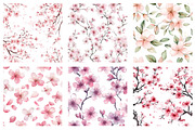 Cherry Garden Seamless Patterns, a Background Graphic by Design Market (Thumbnail 2 of 4)