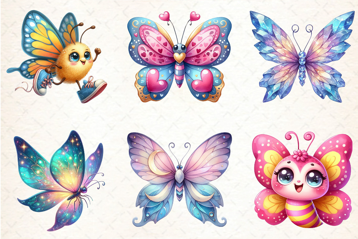 Adorable Butterfly Watercolor Clipar, an Illustration by DreamCafeArt (Photo 3 of 5)