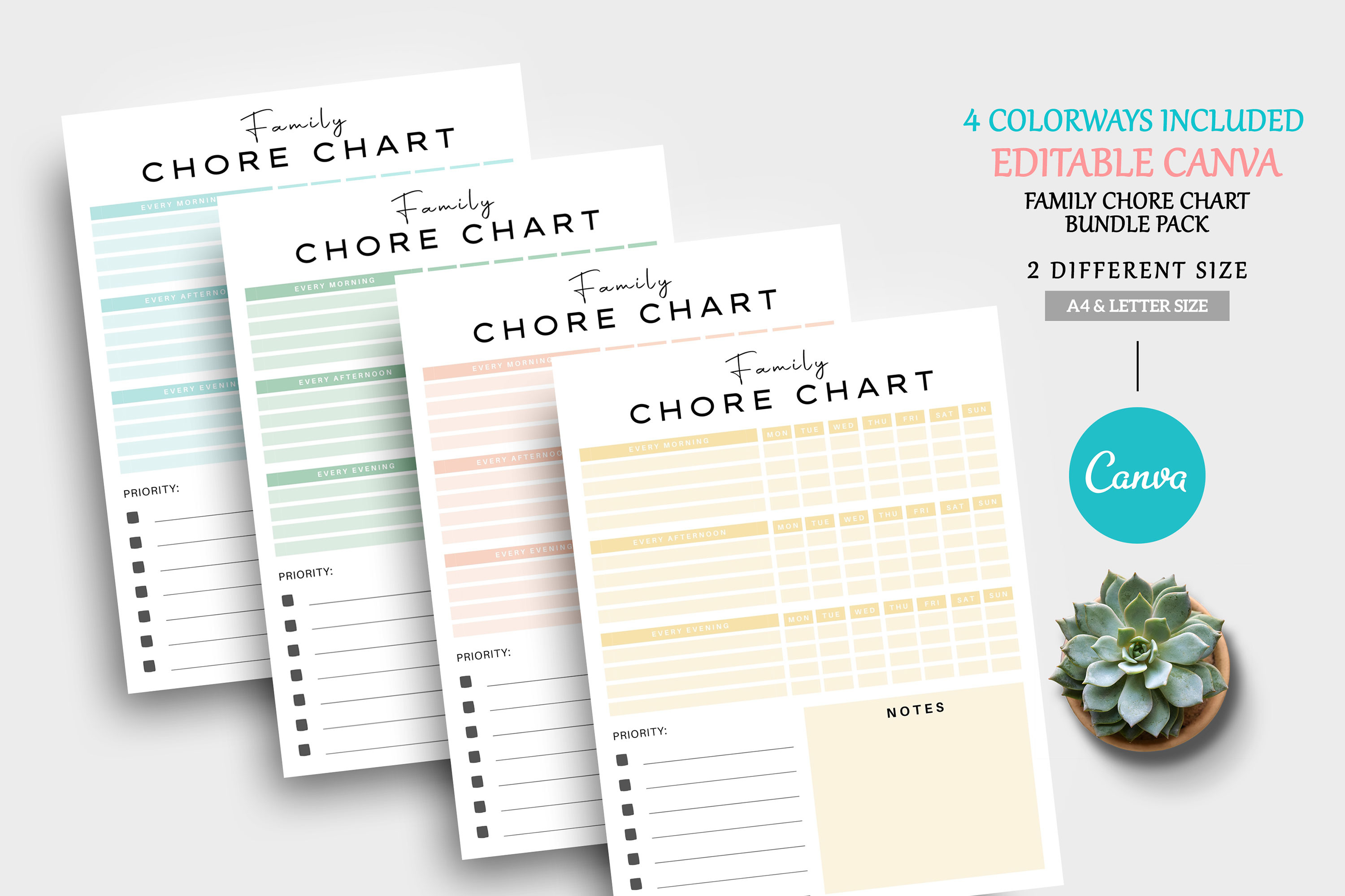 Canva Family Chore Chart Template, a Stationery Template by Ultimate ...