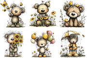 Whimsical Spring Bear Clipart, an Animal Illustration by Black Bird Studio (Thumbnail 6 of 6)