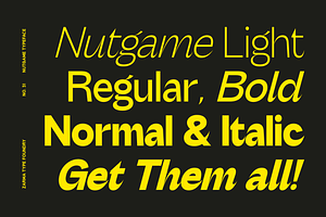 Nutgame - Sans Serif Font