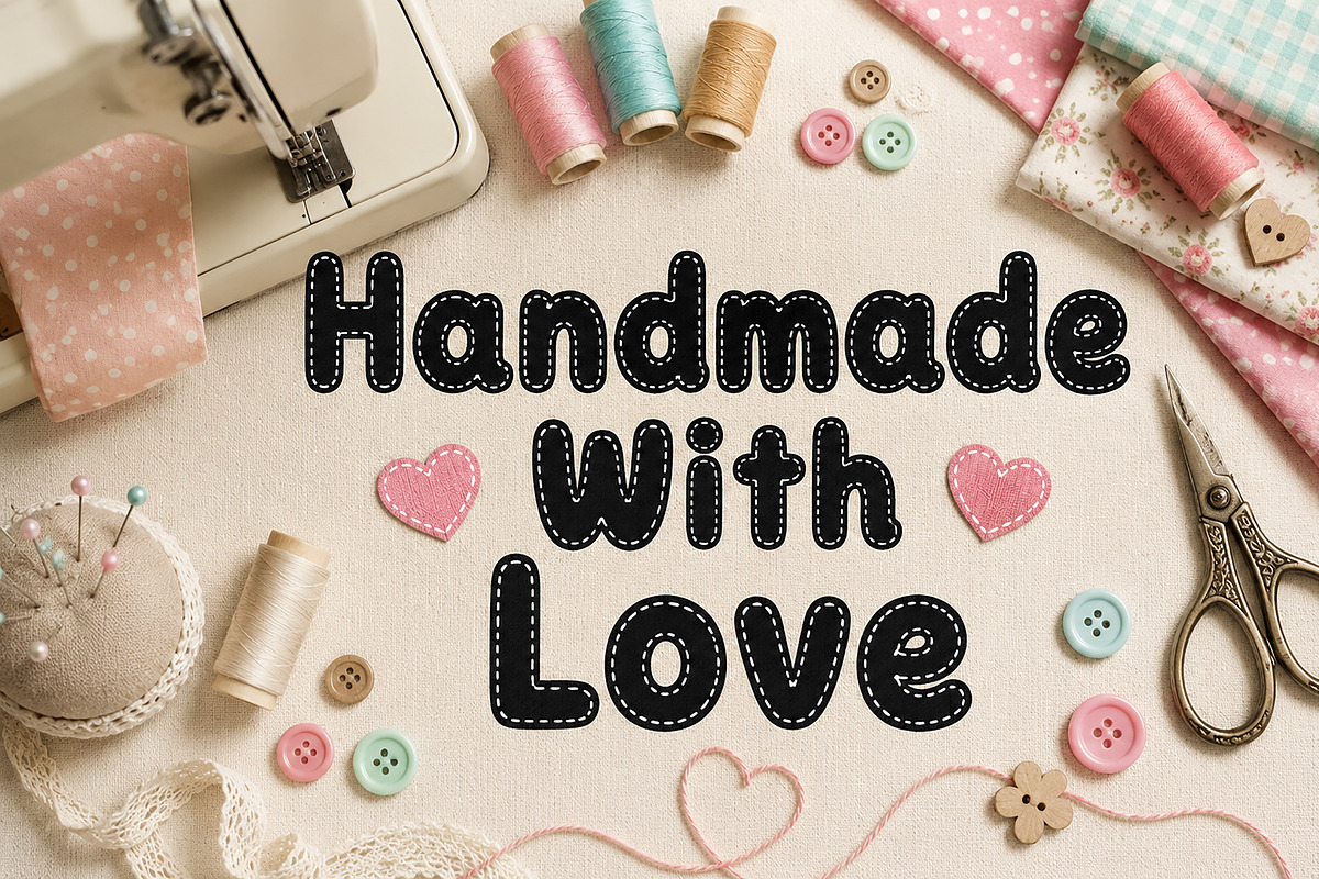 Sweet Stitch, a Slab Serif Font by Wow Magic (Photo 3 of 5)
