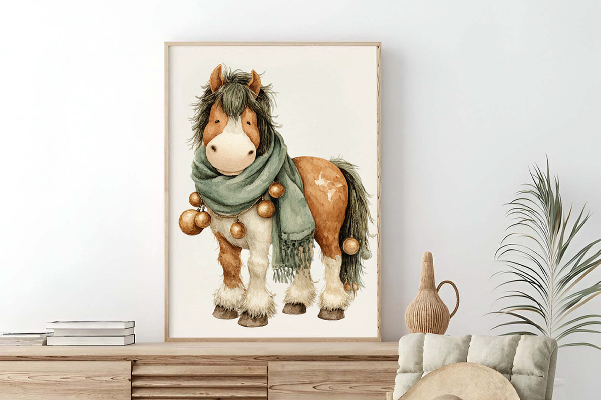 Funny Christmas Horses Clipart, an Illustration by SinaCreation (Photo 6 of 7)