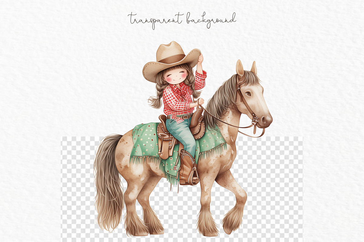 Cowgirl watercolor clipart, a Person Illustration by MyLittleMeow (Photo 7 of 7)