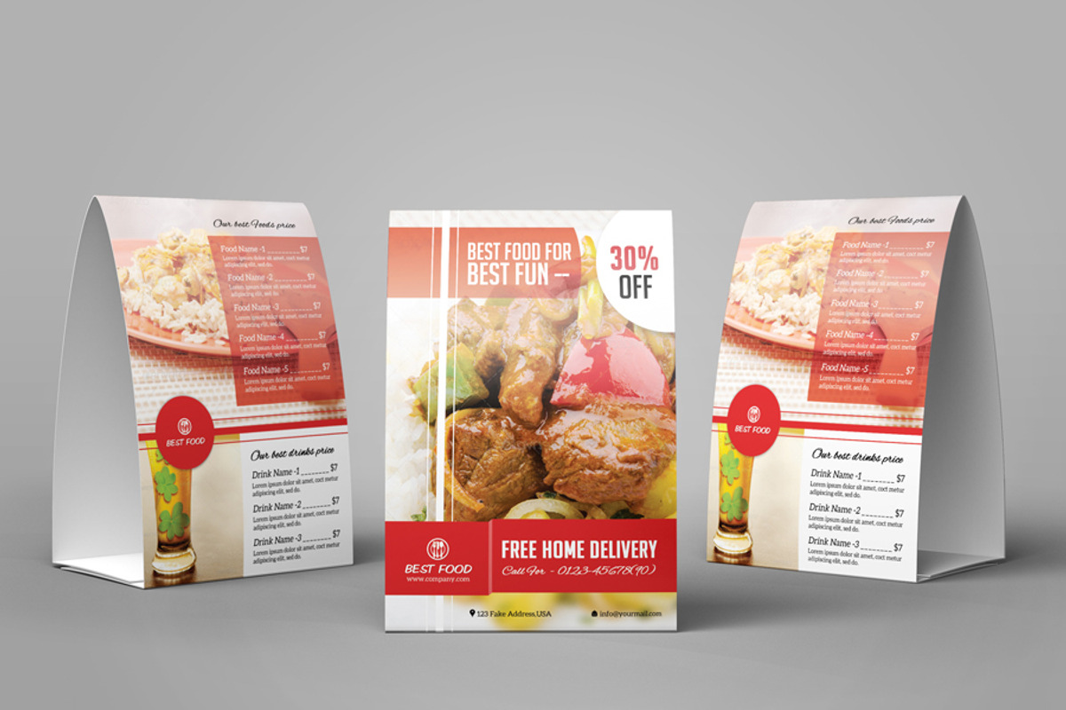 Restaurant Table Tent Template-V02, a Stationery Template by Template Shop (Photo 4 of 5)