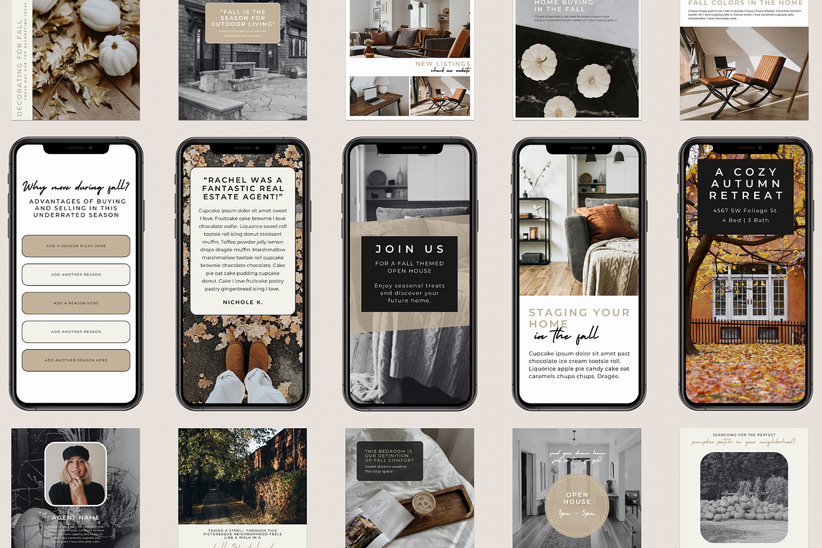 Fall Real Estate Instagram Templates, a Social Media Template by Blush Created (Photo 10 of 12)