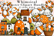 Whimsical Easter Clipart Bundle, an Illustration by Libby Wishes (Thumbnail 1 of 7)
