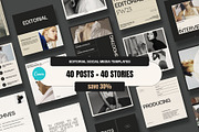 Editorial Social Media Template, a Social Media Template by Moscovita Studio (Thumbnail 1 of 34)