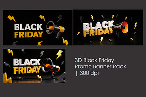 3D Black Friday Promo Banner Pack, a Finance Illustration by StockVerse Creative