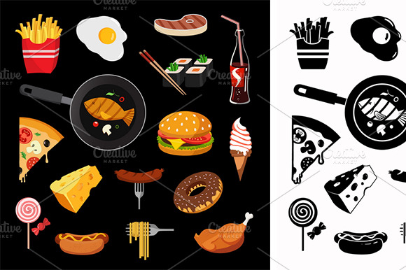 Modern Food Vector Icon Set