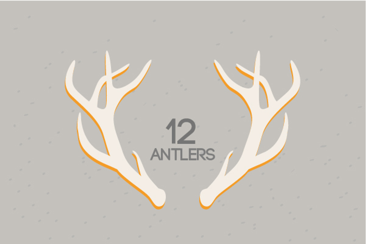 12 Deer antler, an Animal Illustration by VectorBakery (Photo 2 of 2)