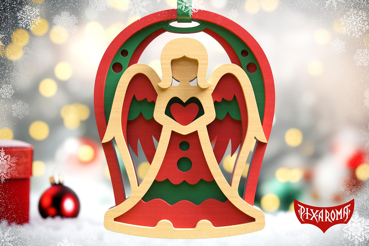 Angels Bundle 3D Layered Cut Files, a Decorative Illustration by pixaroma (Photo 3 of 5)