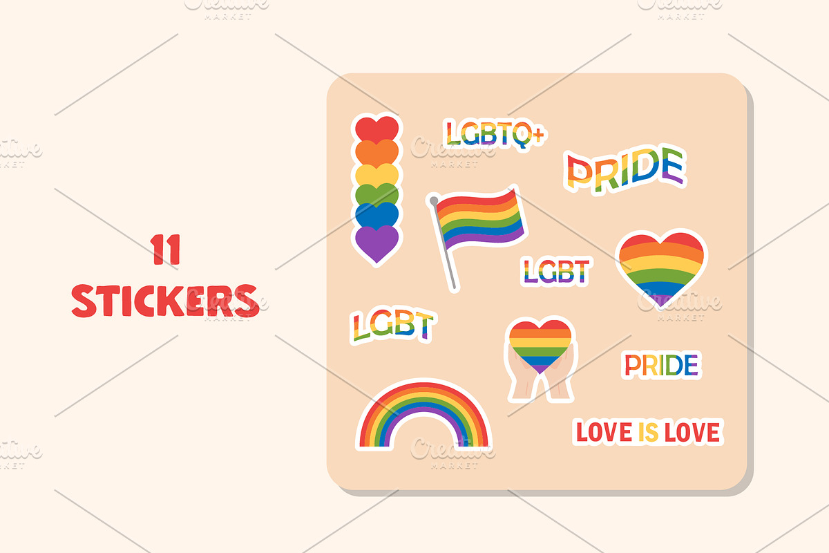 Pride collection: posters + stickers, an Illustration by Kate Liusto (Photo 3 of 8)