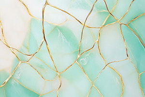 Golden veins on turquoise gemstone t, a Photo by Dvoevnore photos