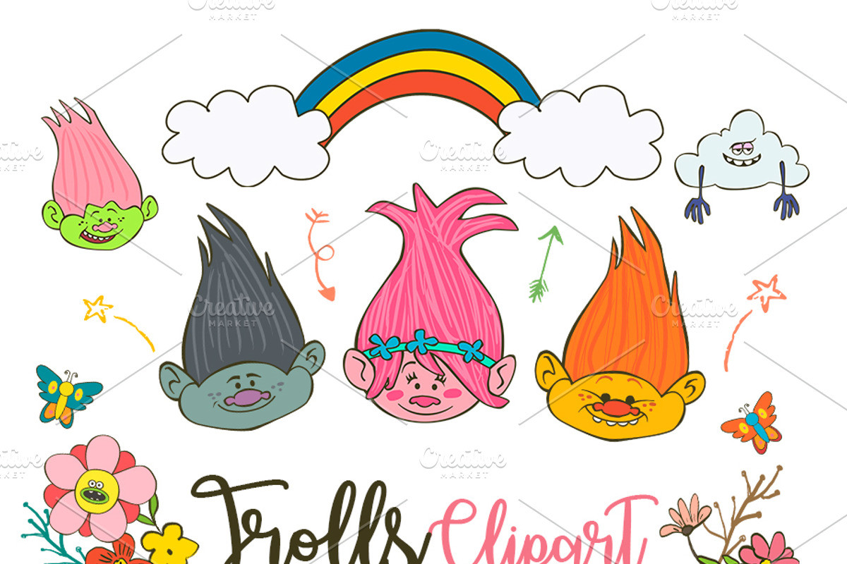 Trolls Clipart Poppy PNG elements, a Person Illustration by Bamboobear Books Shop (Photo 1 of 3)