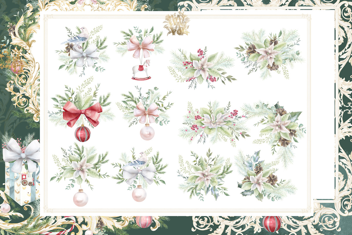 Watercolor Christmas ornament bundle, a Decorative Illustration by WonderWonder (Photo 5 of 20)