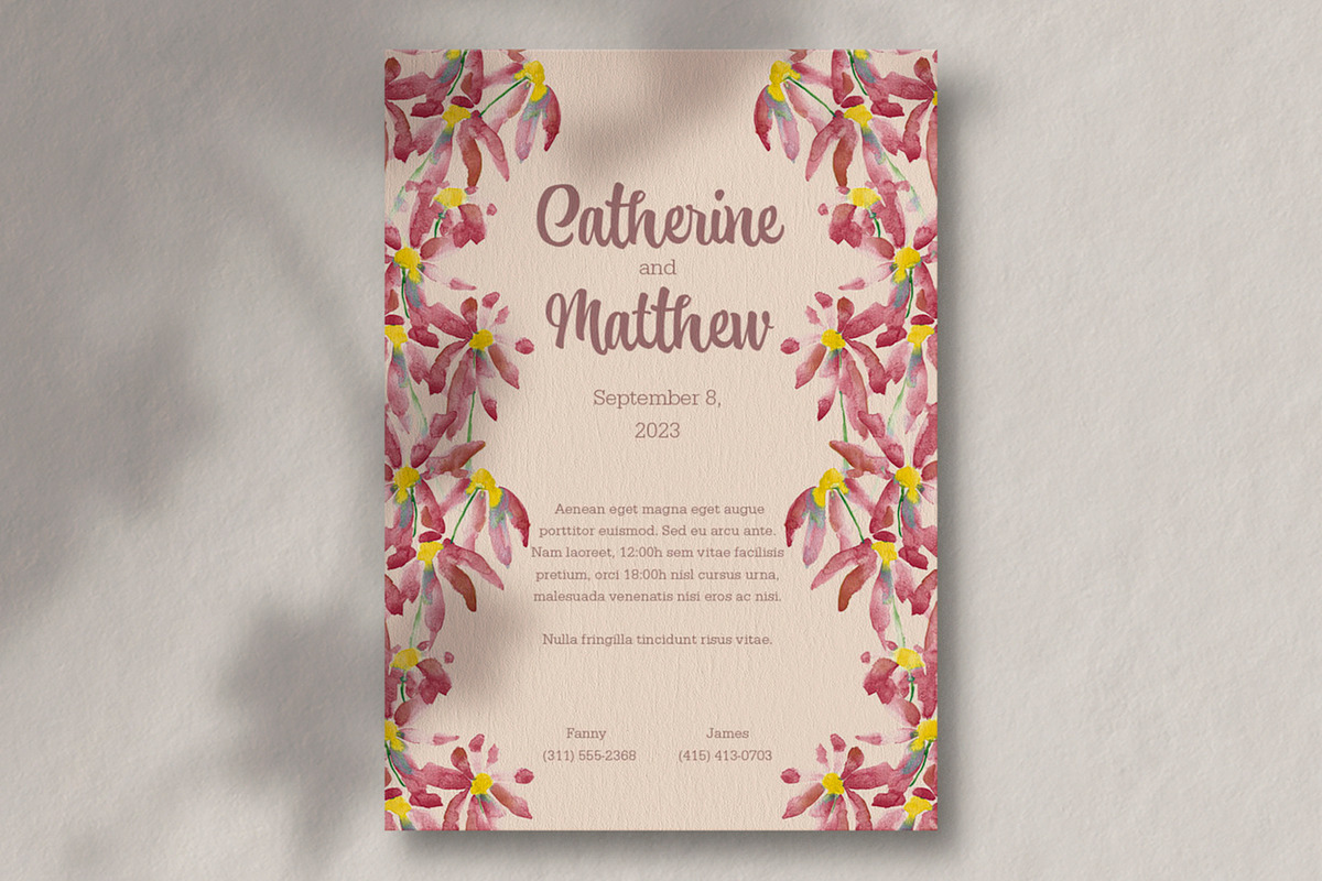 Wedding Stationary Flowers, a Print Template by McLittle Stock (Photo 2 of 4)