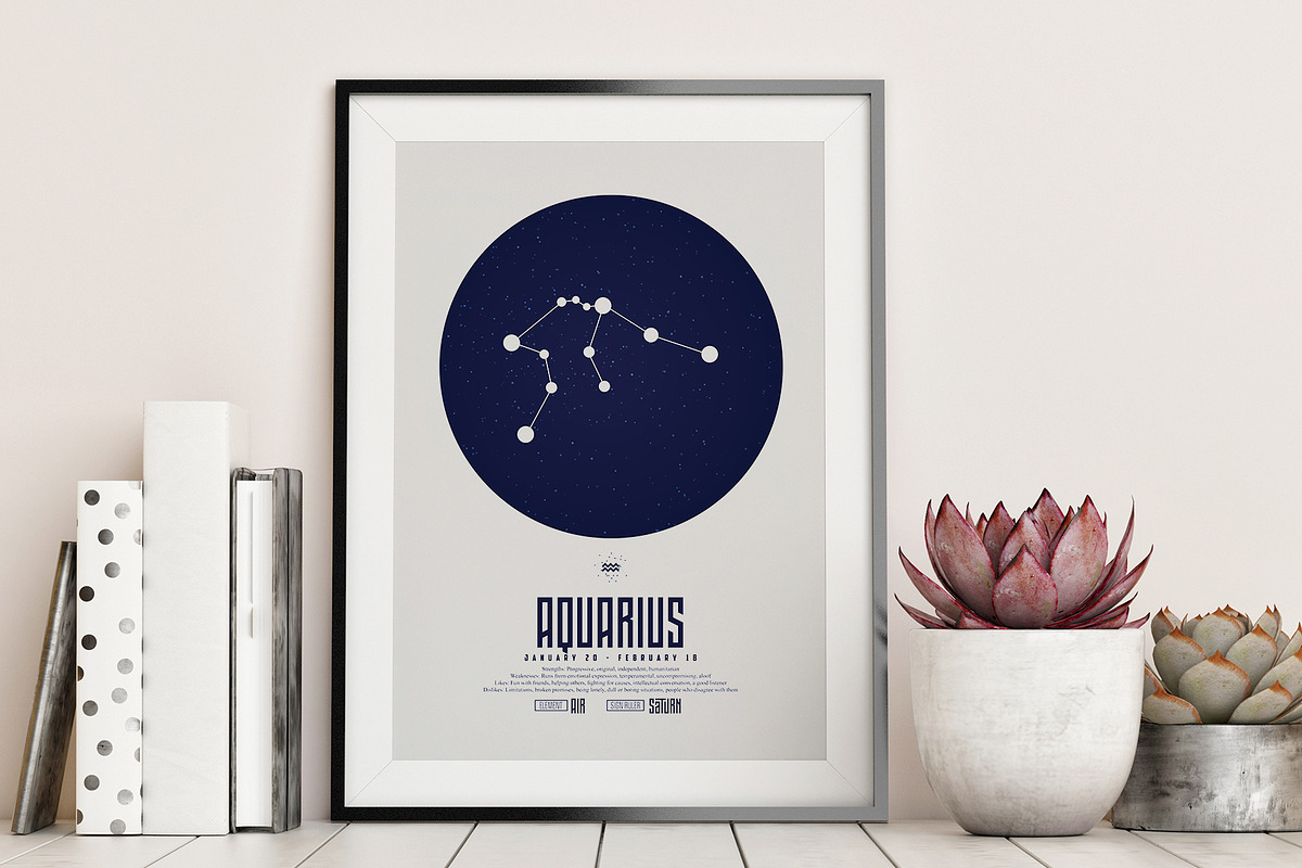 Zodiac - Print Set / Editable PSD, a Wallpaper Graphic by UgurSarac (Photo 6 of 10)