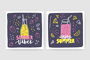 Smoothie drinks set + backgrounds, a Food Illustration by Good Studio (Thumbnail 8 of 25)
