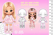 Chibi Procreate Outfit Pose brushes, a Brush Add-On by Revabrush (Thumbnail 7 of 18)