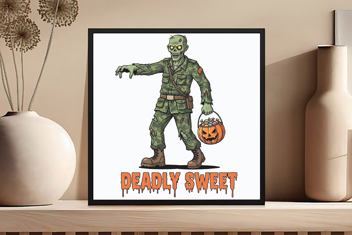 Camo Zombie Halloween Sublimation, an Illustration by DreamCafeArt (Photo 3 of 6)