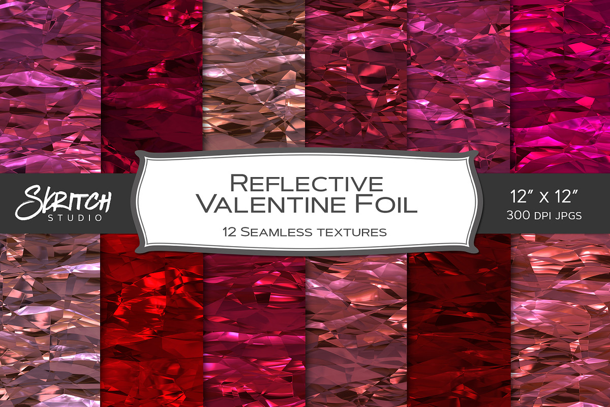 Reflective Valentine Foil Textures, a Texture Graphic by Skritch Studio (Photo 2 of 6)