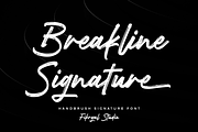 Breakline Signature – Handbrush Font, a Script Font by Fikryal Studio (Thumbnail 1 of 15)