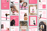 Pink Hair Salon Instagram Templates, a Social Media Template by Anna Design Studio (Thumbnail 9 of 9)