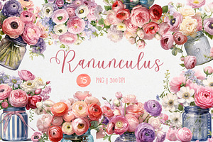 Ranunculus Watercolor Collection