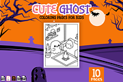 Cute Ghost Coloring Pages for Kids, a Seasonal Illustration by MK.CreativeHub (Thumbnail 3 of 3)