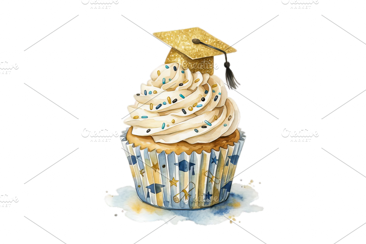 Watercolor Graduation Clipart PNGs, an Education Illustration by VetalStock (Photo 8 of 24)