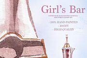 Hand Painted Girl's Bar Clipart, a Food Illustration by ArtCreationsDesign (Thumbnail 5 of 14)